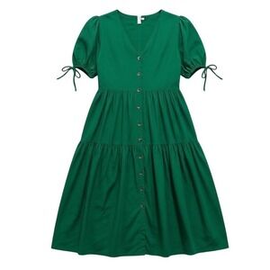 Christmas Linen Dress Kelly Green 12